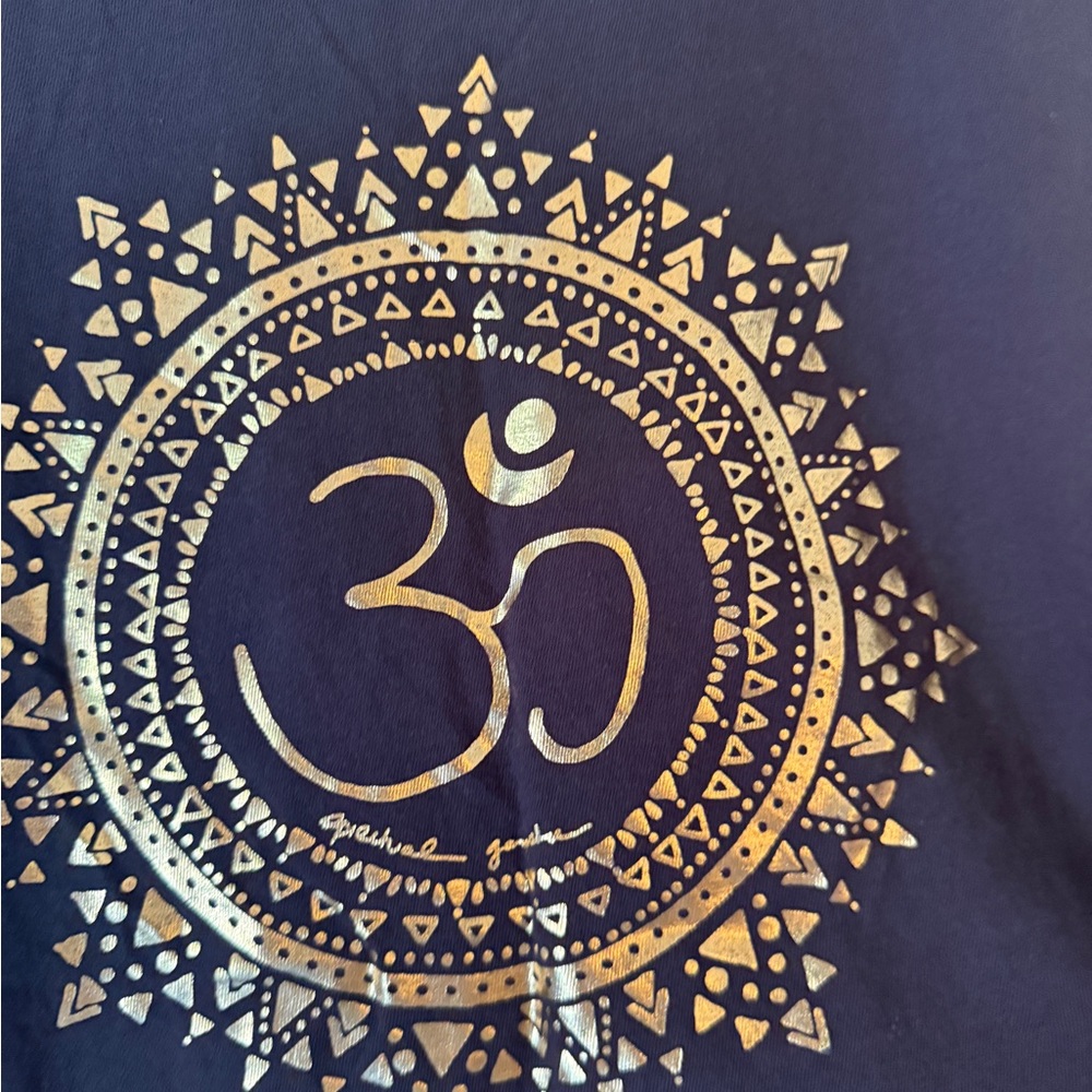 Spiritual Gangster Black Muscle Tee with Gold Om Design NWT - Picture 3 of 4